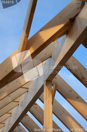 Image of Framework of the roof construction on a house