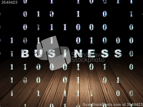 Image of Business concept: Business in grunge dark room