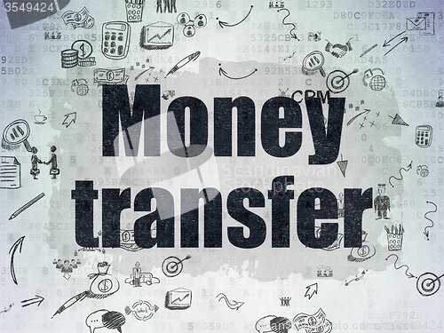 Image of Business concept: Money Transfer on Digital Paper background