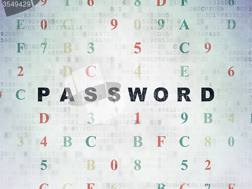 Image of Security concept: Password on Digital Paper background