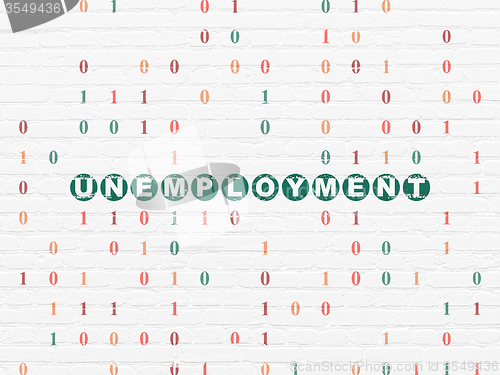 Image of Finance concept: Unemployment on wall background