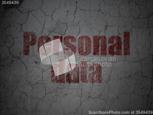Image of Data concept: Personal Data on grunge wall background