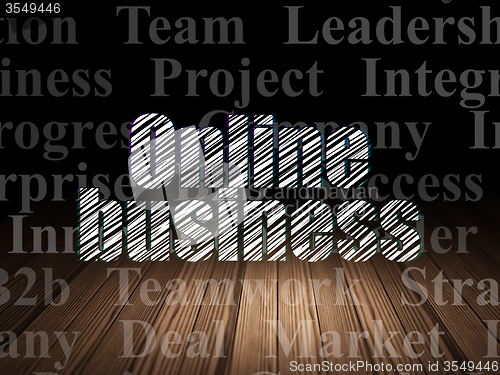 Image of Finance concept: Online Business in grunge dark room