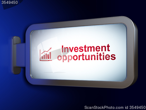 Image of Business concept: Investment Opportunities and Growth Graph on billboard background