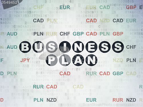Image of Finance concept: Business Plan on Digital Paper background