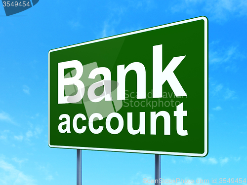 Image of Money concept: Bank Account on road sign background