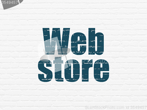 Image of Web design concept: Web Store on wall background