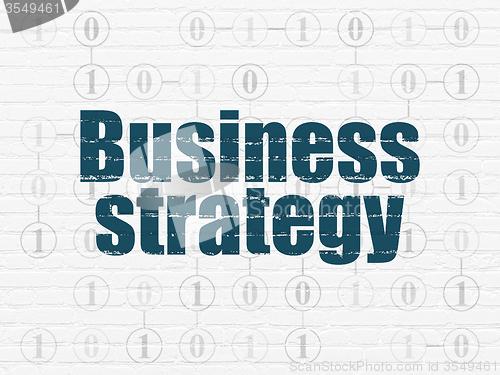 Image of Finance concept: Business Strategy on wall background