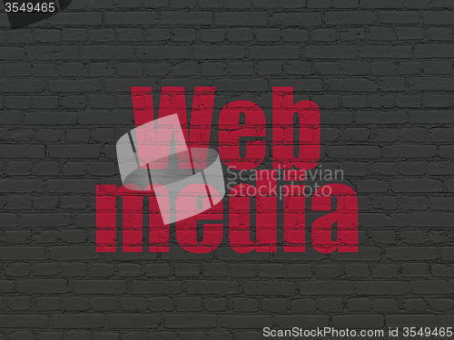 Image of Web development concept: Web Media on wall background