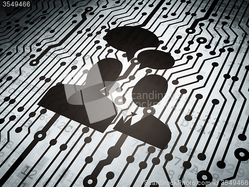 Image of Business concept: circuit board with Business Meeting
