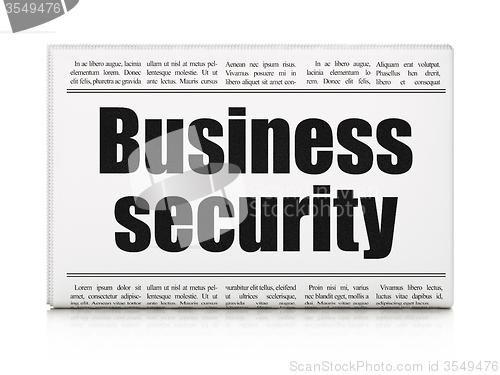 Image of Privacy concept: newspaper headline Business Security