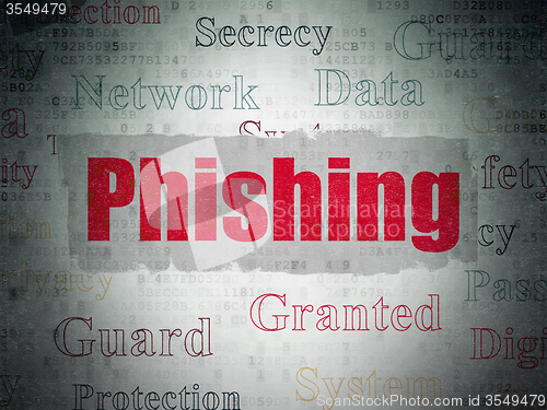 Image of Privacy concept: Phishing on Digital Paper background