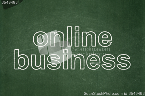 Image of Finance concept: Online Business on chalkboard background