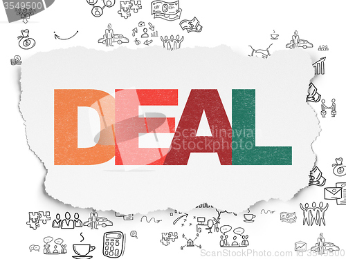 Image of Business concept: Deal on Torn Paper background