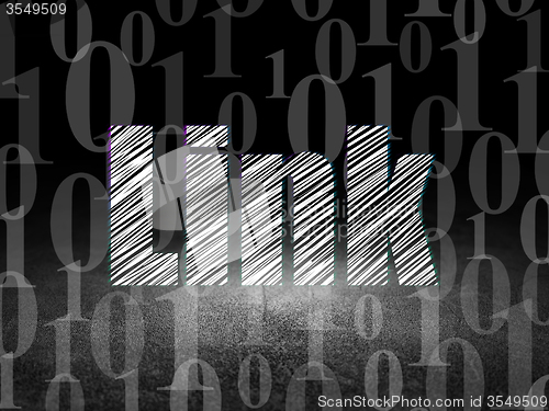 Image of Web design concept: Link in grunge dark room