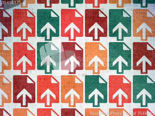 Image of Web design concept: Upload icons on Digital Paper background
