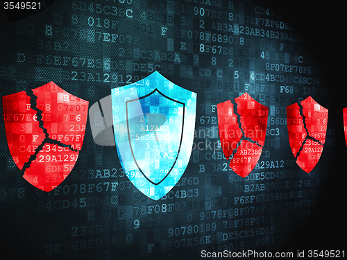 Image of Protection concept: Shield on digital background