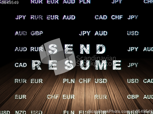 Image of Business concept: Send Resume in grunge dark room
