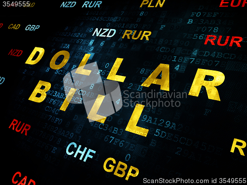 Image of Banking concept: Dollar Bill on Digital background