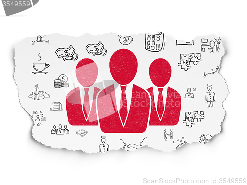 Image of Business concept: Business People on Torn Paper background