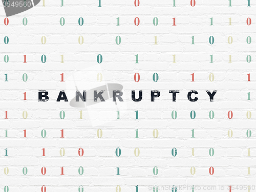 Image of Finance concept: Bankruptcy on wall background