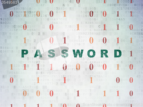 Image of Security concept: Password on Digital Paper background