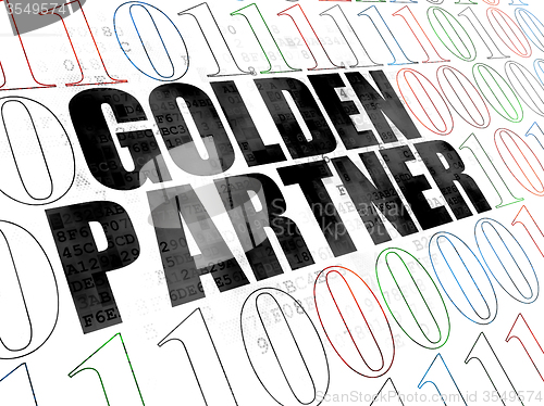 Image of Business concept: Golden Partner on Digital background