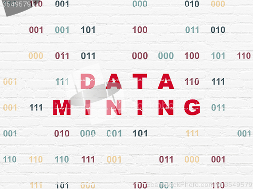 Image of Information concept: Data Mining on wall background
