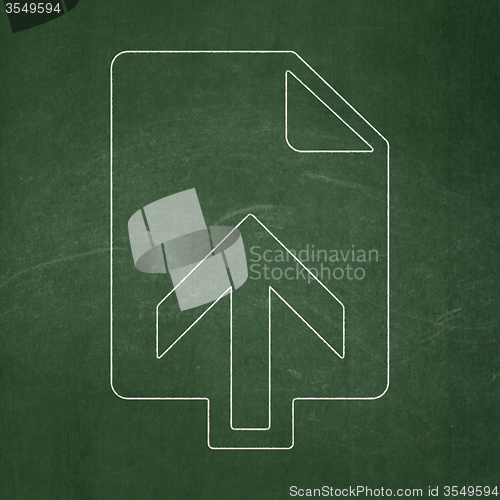 Image of Web development concept: Upload on chalkboard background
