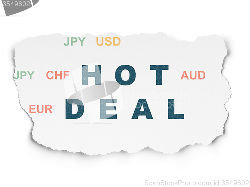 Image of Finance concept: Hot Deal on Torn Paper background