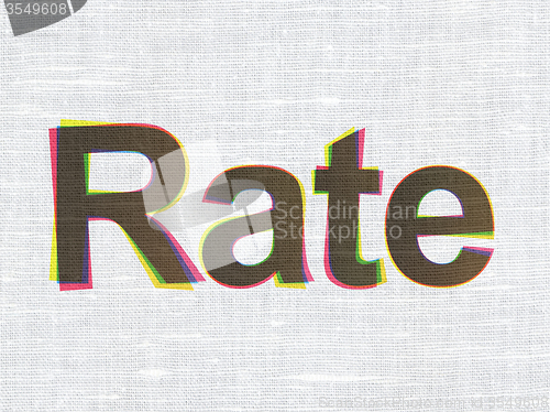 Image of Money concept: Rate on fabric texture background