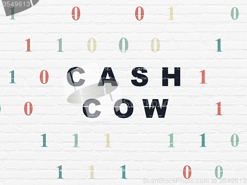 Image of Finance concept: Cash Cow on wall background
