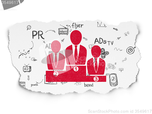 Image of Advertising concept: Business Team on Torn Paper background