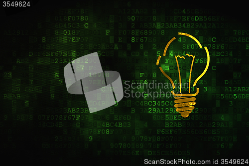 Image of Business concept: Light Bulb on digital background
