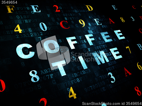 Image of Time concept: Coffee Time on Digital background