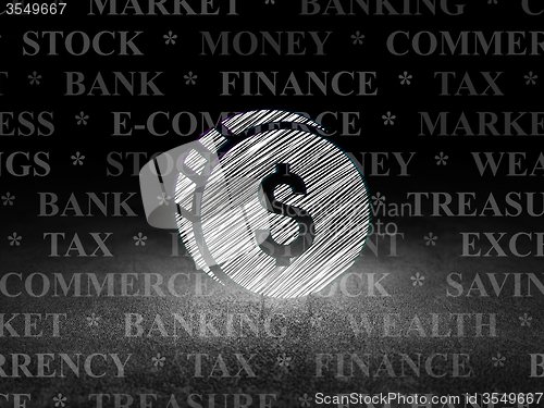 Image of Banking concept: Dollar Coin in grunge dark room