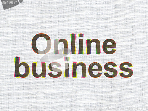 Image of Business concept: Online Business on fabric texture background
