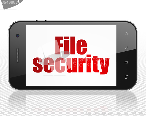 Image of Privacy concept: Smartphone with File Security on display
