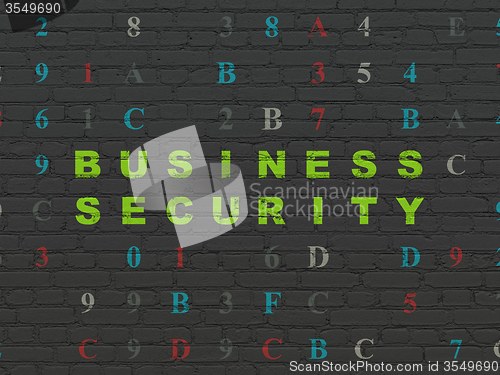 Image of Safety concept: Business Security on wall background