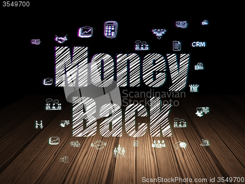 Image of Finance concept: Money Back in grunge dark room