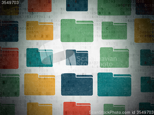 Image of Business concept: Folder icons on Digital Paper background