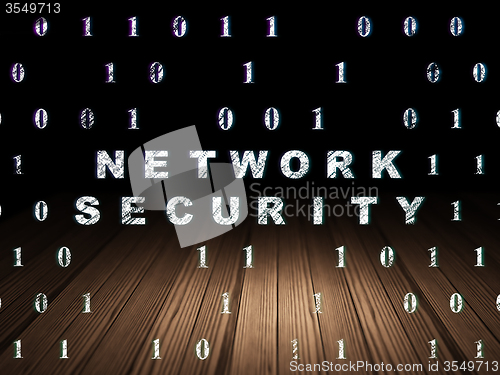 Image of Safety concept: Network Security in grunge dark room
