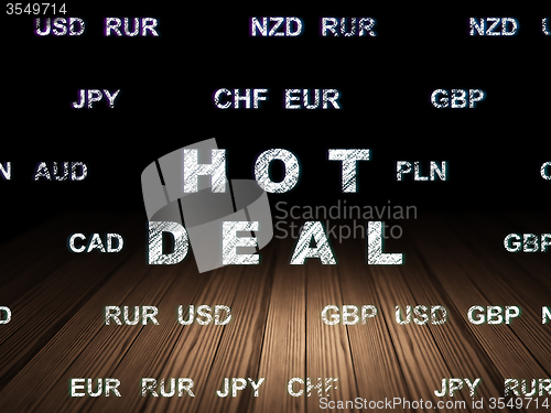 Image of Finance concept: Hot Deal in grunge dark room