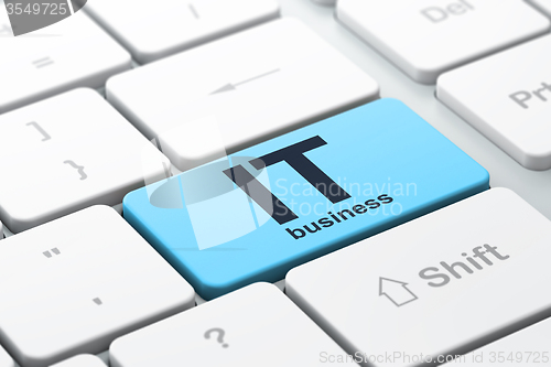 Image of Finance concept: IT Business on computer keyboard background