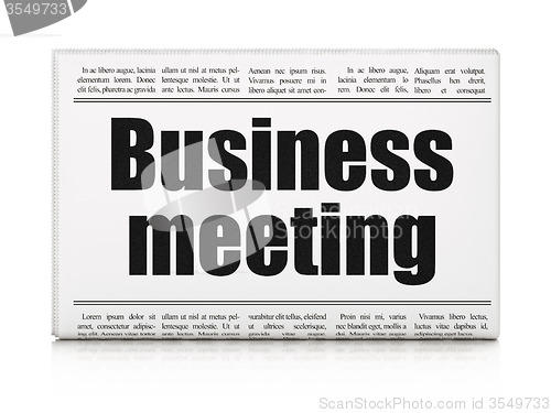 Image of Finance concept: newspaper headline Business Meeting