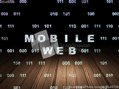 Image of Web development concept: Mobile Web in grunge dark room