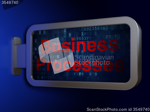 Image of Finance concept: Business Processes on billboard background