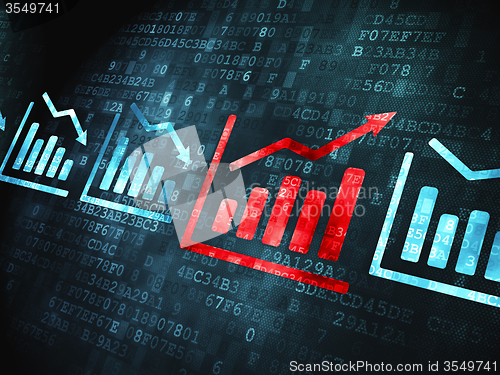 Image of Business concept: Graph on digital background