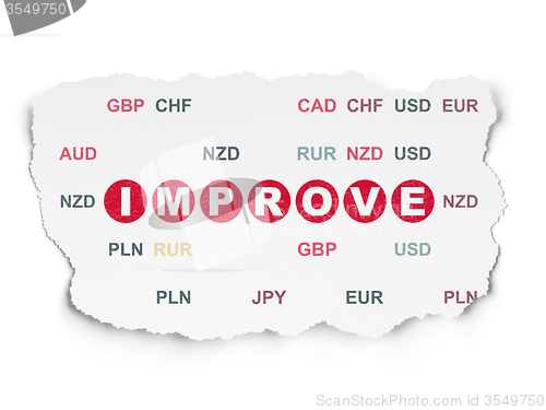 Image of Finance concept: Improve on Torn Paper background