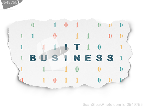 Image of Finance concept: IT Business on Torn Paper background